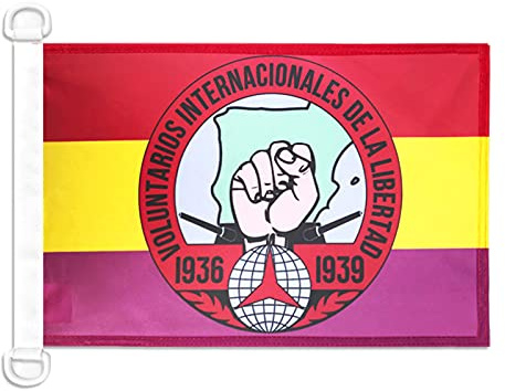 Pavillon nautique Espagne Volontaires Internationaux Liberté 45x30cm - Drapeau de bateau espagnol républicain 30 x 45 cm - AZ FLAG