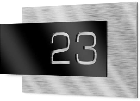 Graviers Design Hausnummernschild aus V2A Edelstahl 480x264mm - Schwarz - Wetterfest Rostfrei Individuell anpassbar nach eigener Nummer - Made in Germany
