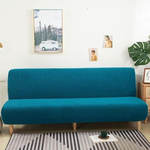 Hoowarm Copridivano 3/2 Posti Elasticizzato Senza Braccioli Impermeabile Copridivani Clic Clac Letto Senza Braccioli Elasticizzato Copertura Divano Grigio/Nero Teli Estivi Universali per Animali