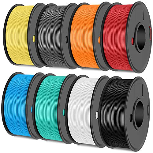 SUNLU 3D Drucker Filament Bündel Multicolor,PLA+ Filament 1.75mm, PLA Plus Filament 2kg, 8 Pack 250g Spule, 8 Farben,Schwarz+Weiß+Grau+Mintgrün+Zitronengelb+Sonnenschein Orange+Kirschrot+Himmelblau