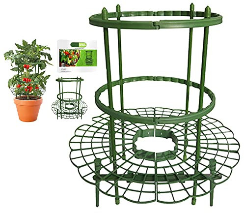 Lot de 2 supports pour plantes de jardin en plastique - 30,5 x 14 cm - Demi rond - Pour pivoines, hortensias, roses, sédum, légumes, tomates