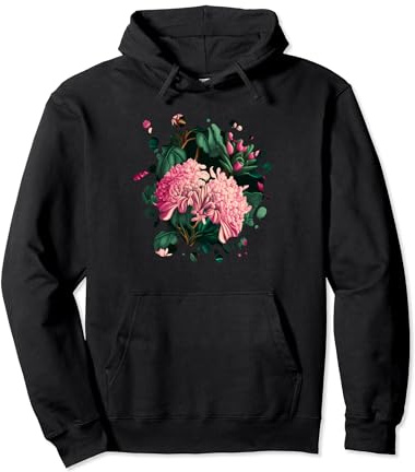 Vintage Rhododendron Inspired Flower Plant Lover gardening Pullover Hoodie