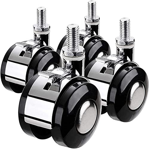 ACiyD 2 Zoll (50 mm) Lenkrollen mit Lenkschaft und Bremse, 4 Stück, max. Belastung 60 kg, Bolzen M8 * 15 mm |, Ersatz-Möbelrollen, für Blumenregale/Babybetten/Nachttische/Trolleys