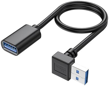 YSJJZRL Cavo di prolunga USB 3.0 da 90 gradi Dritto/Su/Giù/Sinistra/Angolo destro Cavo di prolunga USB da maschio a femmina (0,5 m,Su)