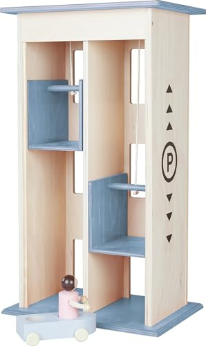 Rülke Holzspielzeug Lift zum Parkhaus | blau | ab 3 Jahren