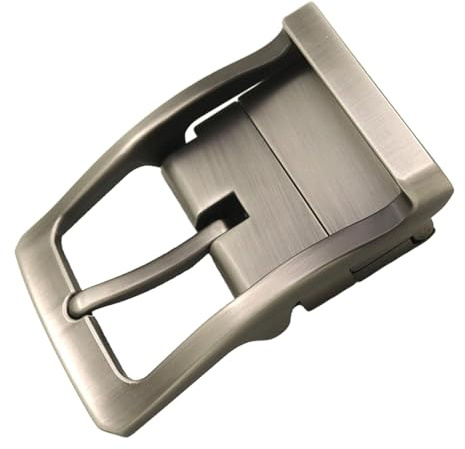 Amagogo Boucle de ceinture en métal, remplacement, affaires pour hommes, classique décontracté, broche unique, boucle à épingle rectangulaire réversible, Gris