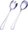 LATRAT Lot de 2 couverts à salade en acier inoxydable pour restaurant, hôtel, fête, buffet (argenté)