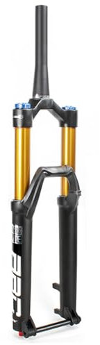 DYSY MTB Gabel 27,5 29 Zoll, Mountainbike Gabel Aus Aluminiumlegierung 1-1/2 Zoll Konisches Rohr Vordergabel 15 * 110mm Manuelle Verriegelung Scheibenbremse 160mm (Farbe : Gold, Size : 29 inch)