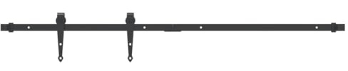 vidaXL Kit mini de porte d'armoire coulissante 122 cm acier au carbone, kit de matériel de porte coulissante, rail de porte coulissante, cintre de porte coulissante