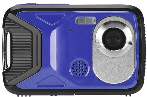 XHTLLO Fotocamera Subacquea, Schermo TFT HD da 2,8 Pollici 21MP 1080P Rilevamento Facciale Scatto Panoramico Fotocamera Digitale Impermeabile Shakeproof 16,4 Piedi(Blu)