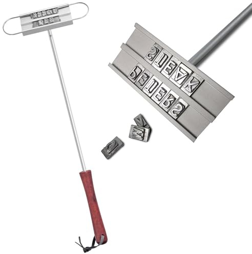 WADY Grill-Brandeisen, Grillbrandeisen mit wechselbaren Buchstaben, personalisiertes Barbecue-Steak-Namen, Presswerkzeug, Grill-Werkzeuge, perfekt zum Branding von Steaks, Burger, Huhn, Fleisch