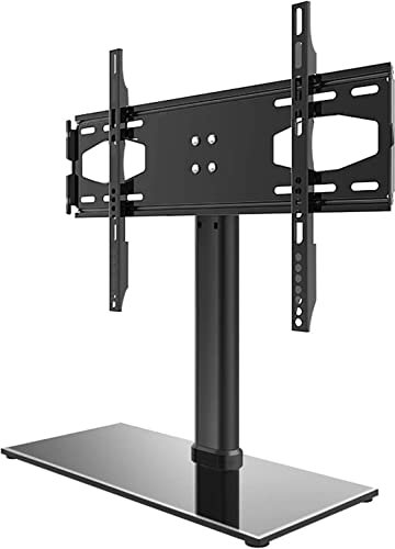 Soporte TV, Soporte TV, Soporte TV sobremesa televisores LED 26 a 32 Pulgadas, Ajuste Altura Tres velocidades, con Base Vidrio Templado, soporta hasta 66 Libras Soporte TV