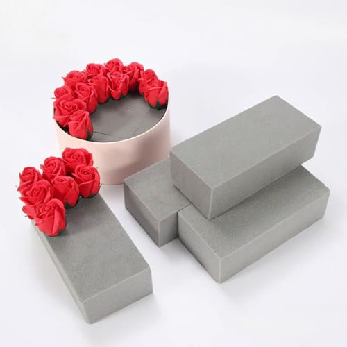 Amersie 4 Pcs Dry Floral Foam Blocks – 23x11x7cm Grey Lightweight Foam Bricks for Artificial Flowers, Easy to Cut Mess-Free Flower Arranging Foam for DIY Crafts, Home Décor & Floristry Supplies
