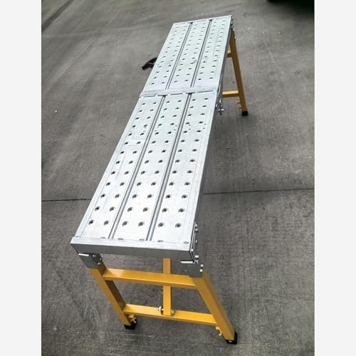 andamio Plataforma de Andamio con Agujero Antideslizante, Plataforma de Trabajo Little Giant de Altura Ajustable, Andamios Plegables para Pintar Paredes/Pintar Murales/Limpieza de VR(1.5M (59.1inch))