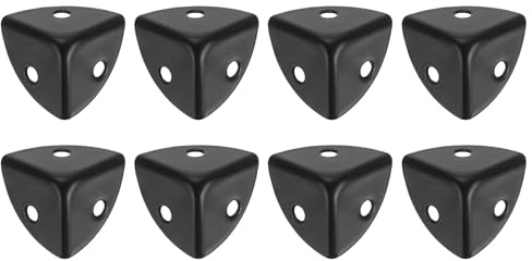 sourcing map 8Pcs Decorative Box Corner Cover, 18mm Metal Edge Guard, Furniture Corner Edges Protector, Black