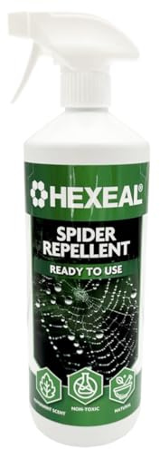 Hexeal Spider Repellent 1L – 1L Spray Bottle of Peppermint Spider Repellent – Safe & Effective Formula for Home, Garden & Outdoors – Non-Toxic, Chemical Free & Ready to Use