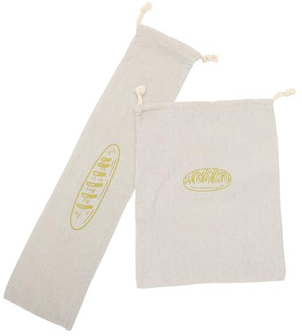 Alipis 2piezas Bolsa de Pan de Lino Reutilizable Organizador para Panadería Diseño Verde Horizontal y Vertical Bolsa para Almacenar Pan Cordón para Cocina