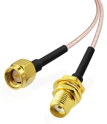 Superbat Cable SMA Alargador Antena WiFi RG316D 60cm Cable Extensión Macho a Hembra de Bulkhead 50 Ohm para Router 4G LTE Adaptador USB RTL-SDR Receptor ADS-B Dispositivos SDR | Doble blindaje, 50 ohmios, flexible, 1 unidad, para Router 4G LTE, Gateway, Red Móvil, SDR, Ham Radio, WiFi 6