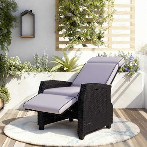 BELONID Gartensessel Relaxliege mit Verstellbarer Rückenlehne bis 160°