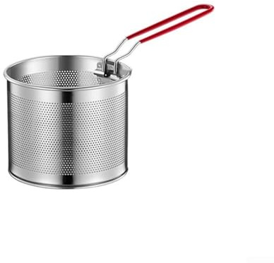 GANCEI Cestas de pasta de acero inoxidable para hervir y cocinar al vapor, y se adaptan a ollas medianas y ollas, diseñadas para drenar fideos y verduras al vapor (02)