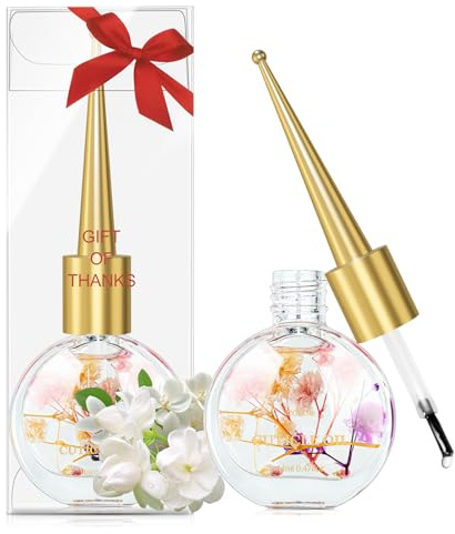 Cuticle Oil for Nails, Nail Oil Infused with Real Flowers, Jasmine Scent
