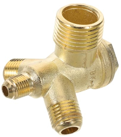 KOMBIUDA Air Compressor Check Valve G3/8 Alloy 4-Way Threaded One Way Air Pressure Valve for Industrial and Home Accessories