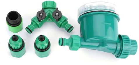 VIFERR Bewässerungsuhr, LCD Display Wasseruhr Bewässerungsregler Garten Wasser Zeitschaltuhr Bewässerungsset mit Y-förmigem Schnellanschluss