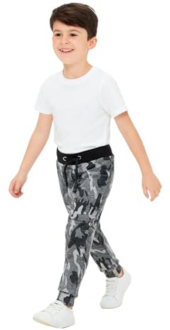 A2Z 4 Kids Fleece Joggers Tracksuit - Fleece Trouser Camo Charcoal 2-3