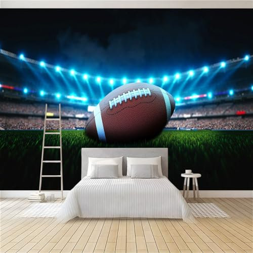 Papier Peint intissé Stade De Rugby 250x175 cm Papier Peint Photo Panoramique, Poster Geant Mural Personnalisé 3D, pour Salon Cuisines Chambre Adulte Enfant Décor Murale