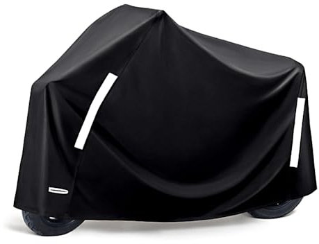 LDJSNC Motorrad Abdeckplane für Honda Silver Wing 600 2001-2018, Beständiges wasserdicht Abdeckung Staubdicht Kratzfestes Faltbare, Motorrad Outdoor Regenschutz,A Black
