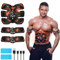 flintronic EMS Bauchmuskeltrainer, EMS Elektrische Muskelstimulation, 8 Modi & 29 Intensitäten, USB Wiederaufladbar Bauchmuskeln Stimulationsgerät, für Bauch, Arm, Bein （Orange）