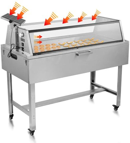 Deshidratador De Alimentos con Energía Solar, Secador De Verduras De Acero Inoxidable De 6 Bandejas De 800 W, Ajuste De Temperatura De 60-80 ℃, para Cecina, Verduras, Frutas, Carne