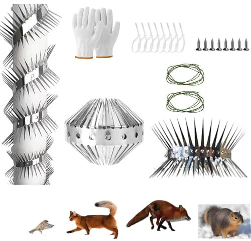 Protezione per martore, tubo di scarico in acciaio inox, 100 m, con accessori, protezione per martore, protezione per martore, grondaia, procione, protezione per gatti, per casa, grondaia, albero