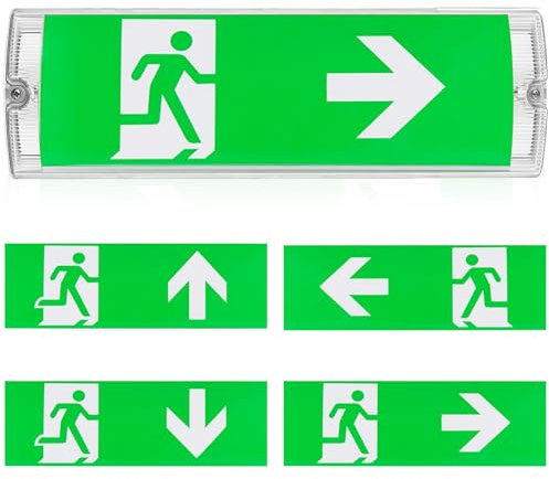 Luce LED IP65, emergenza, illuminazione continua, segnale di emergenza, 3H batteria, 4 uscite spiktogrammi, 100 perle impermeabili
