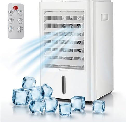 RoyceBee Aires Acondicionados PortáTiles, Enfriador de Aire Personal de 3 Velocidades con Tanque de Agua Grande de 4000 ml, para Dormitorio, Auto, Casa, Camping y HabitacióN,12V