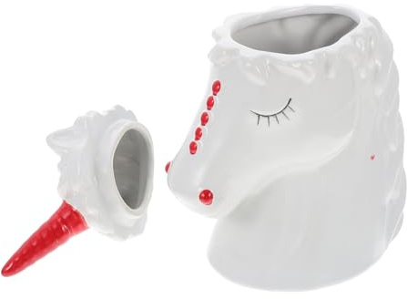 COLLBATH Unicorn Ceramic Cocktail Cup Decorative Smooth Mellow Wine Glass with Thick Stable Base for Holiday Parties and Everyday Use Creative Adorned Mug for Cocktails Brandy Coffee Water