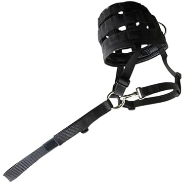 XIAOQENAN Bozal de pastoreo ventilado con cabestros de caballo separables, protector bucal con mallas mejoradas, bozal de pastoreo transpirable