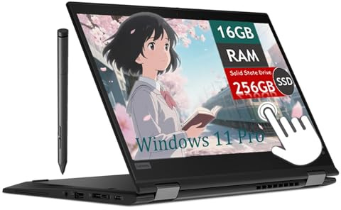 Lenovo ThinkPad X390 Yoga Touchscreen Business Laptop, 13.3 Zoll FHD (1920x1080), Intel Core i7-8665U, 16GB RAM, 256GB SSD, US QWERTY Tastatur, Windows 11 Pro (Generalüberholt)