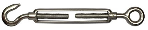 Corderie Italiane 002032656, Tenditore occhio/gancio inox, M 8, 10 pz