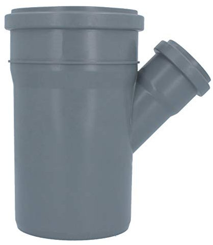 HT Rohr Abzweig Ø DN 110 x 50 mm Grau T-Stück Winkel 45° | Abwasser Winkel Kunststoff Abflussrohr Kunststoffabzweig PVC PP Doppelabzweig Verbindung Anschlussstück