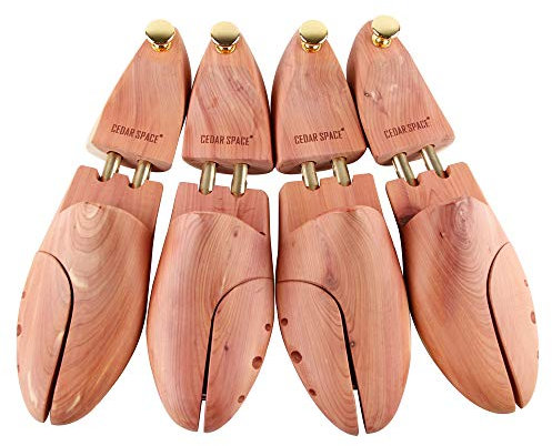 Cedar Space Árboles para zapatos de cedro para hombres, 7.5-14 tamaños, árboles de zapatos de cedro, 2 pares de madera para zapatos, Original wooden color, CS40 -US Size Men7.5