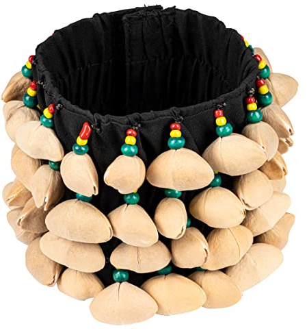 Meinl Percussion Foot Rattle, Natur (FR1K) | Fuß-Rassel, mit Klettverschluss, Kenen-Samen Nussschalen und Siam Eiche