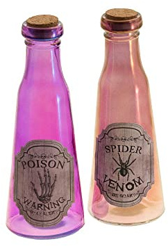 Chaks - Halloween-Flasche Gift, Glas, 22,5 cm, besondere Halloween-Dekoration, Thema: Catrina der Zauberer