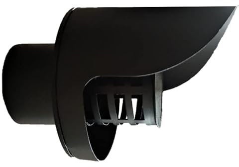 Sombrero estufa Pellet, terminal estufa pellet horizontal, sombrero anti lluvia salida lateral. (Negro)