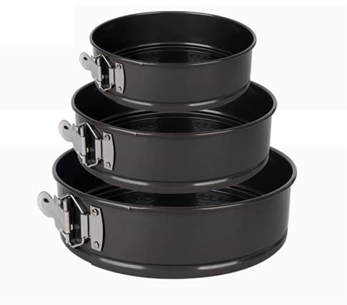 BAtlam Mulinello a molla antiaderente per cheesecake da 26 cm con fondo rimovibile/torta a prova di perdite-nero (dimensioni: 22 cm) (18 cm)
