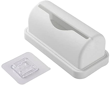 MagiDeal Porte-rouleau de distributeur de sac poubelle, boîte de rangement, distributeur de sac poubelle pour le bureau domestique, Blanche