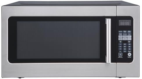 24.4 in. W. 2.2 cu. ft. Countertop Microwave Oven in Stainless Steel, with Gray Cavity
