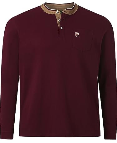 Charles Colby Herren Langarmshirt Earl Stuart dunkelrot, 2XL (XXL) - 60/62
