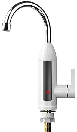 LAPooh Electric Tap 110V/220V Electric Faucet Water Heater Temperature Display Instant Hot Water Heaters Kitchen Tankless Water Heating Hot Water Tap (Size : 220V, Color : White)
