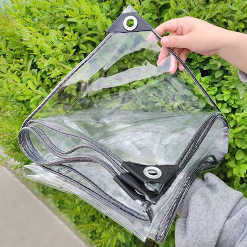 Plane Wasserdicht Mit ösen 620g/m² Strapazierfähige Transparent Abdeckplane Wetterfeste 0.55mm Verdickung Plane PVC Outdoor Vorhang Für Pergola Pavillon Balkon (2x3m/6.56x9.84ft)